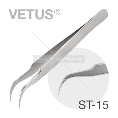 VETUS 핀셋 ST-15(은색/ㄱ자형/중간두께)