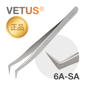 정품 VETUS 핀셋 6A-SA(러시안볼륨전용/은색/ㄱ자형/중간두께)